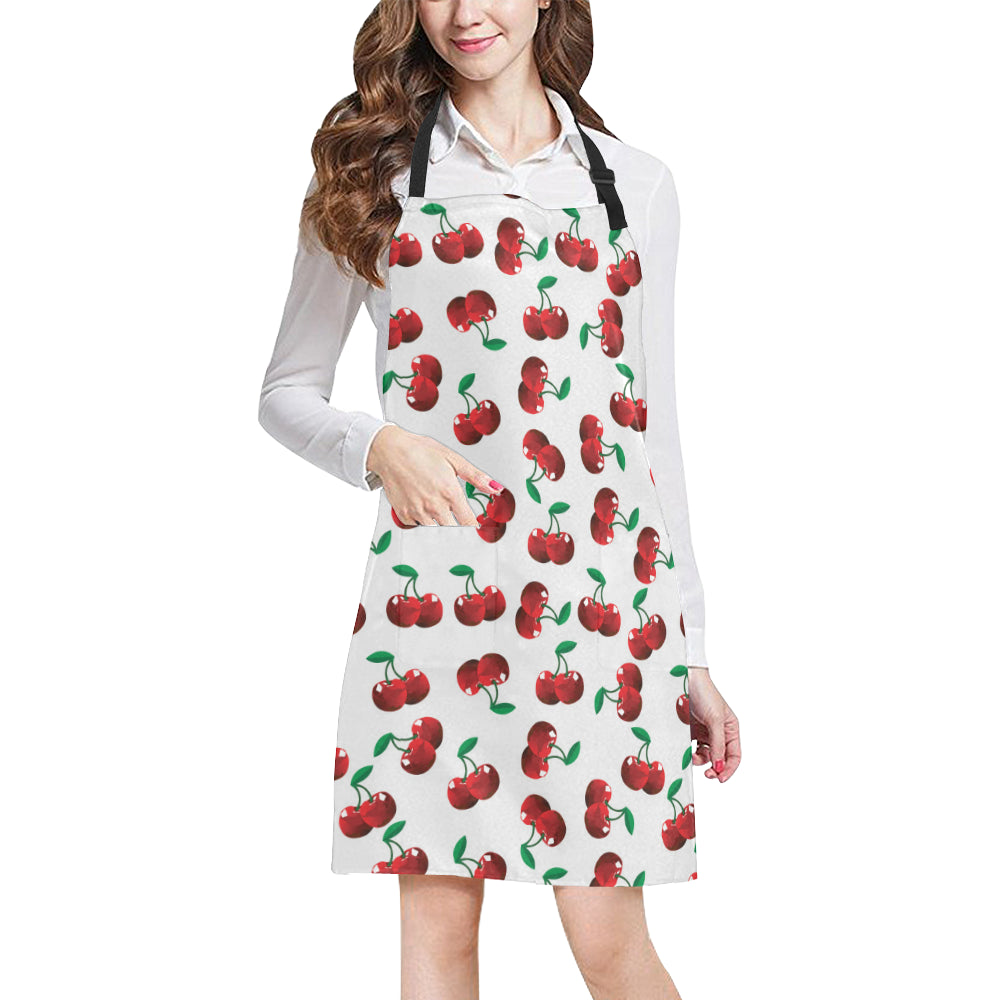Cherry Pattern Print Design 01 Apron with Pocket
