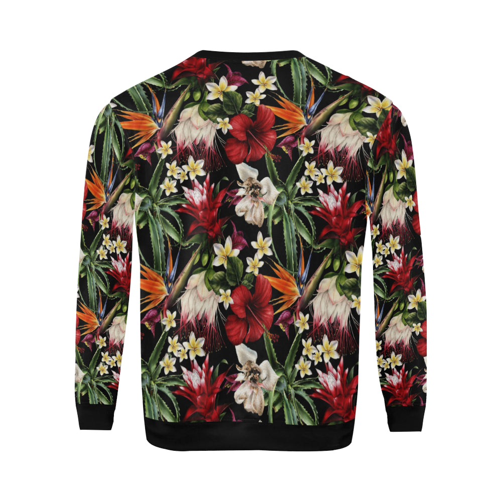 Summer Floral Pattern Print Design SF03 Men Long Sleeve Sweatshirt