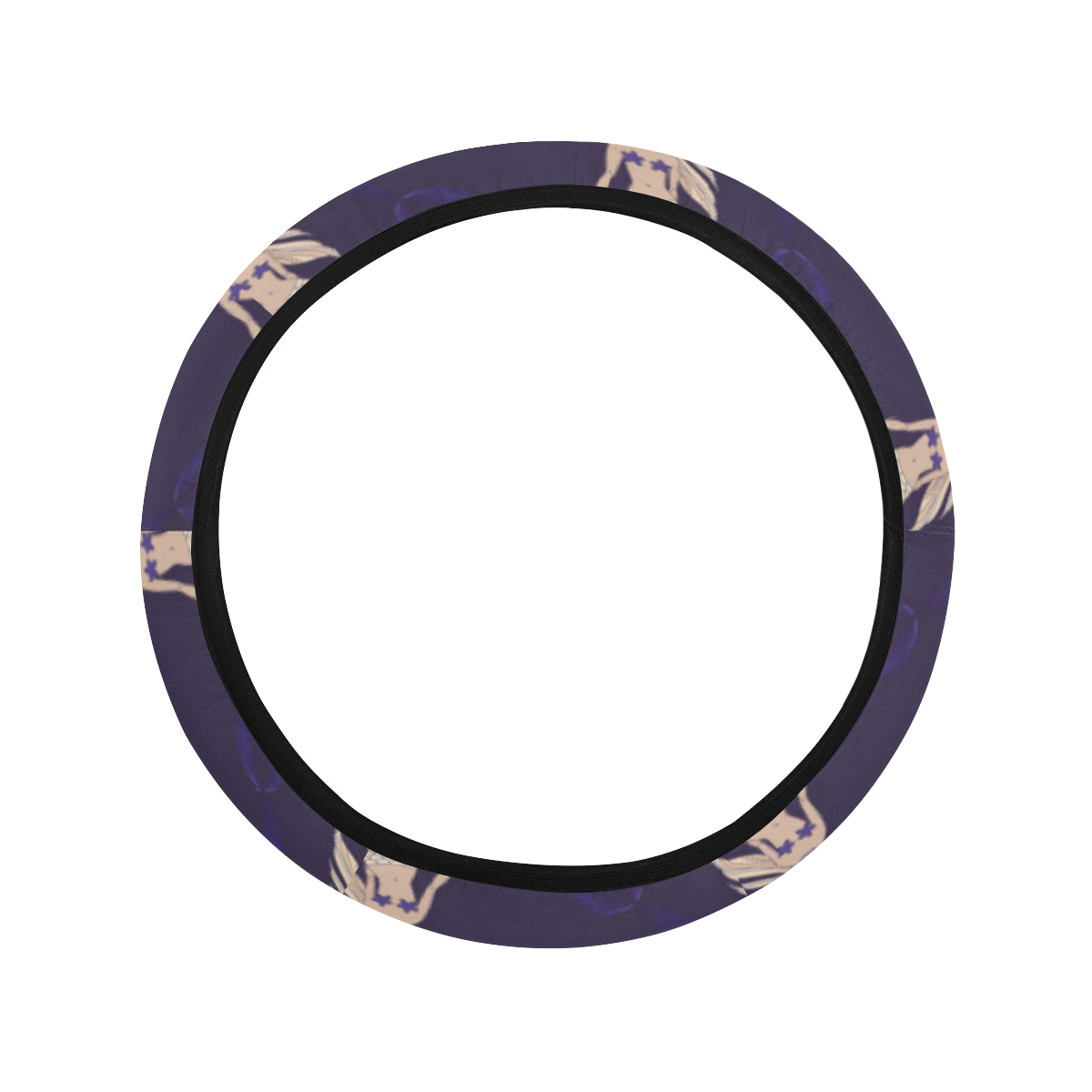 Mermaid Pattern Print Design 02 Steering Wheel Cover with Elastic Edge