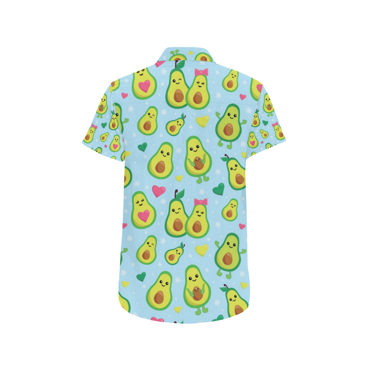 Avocado Pattern Print Design AC09 Men's Short Sleeve Button Up Shirt