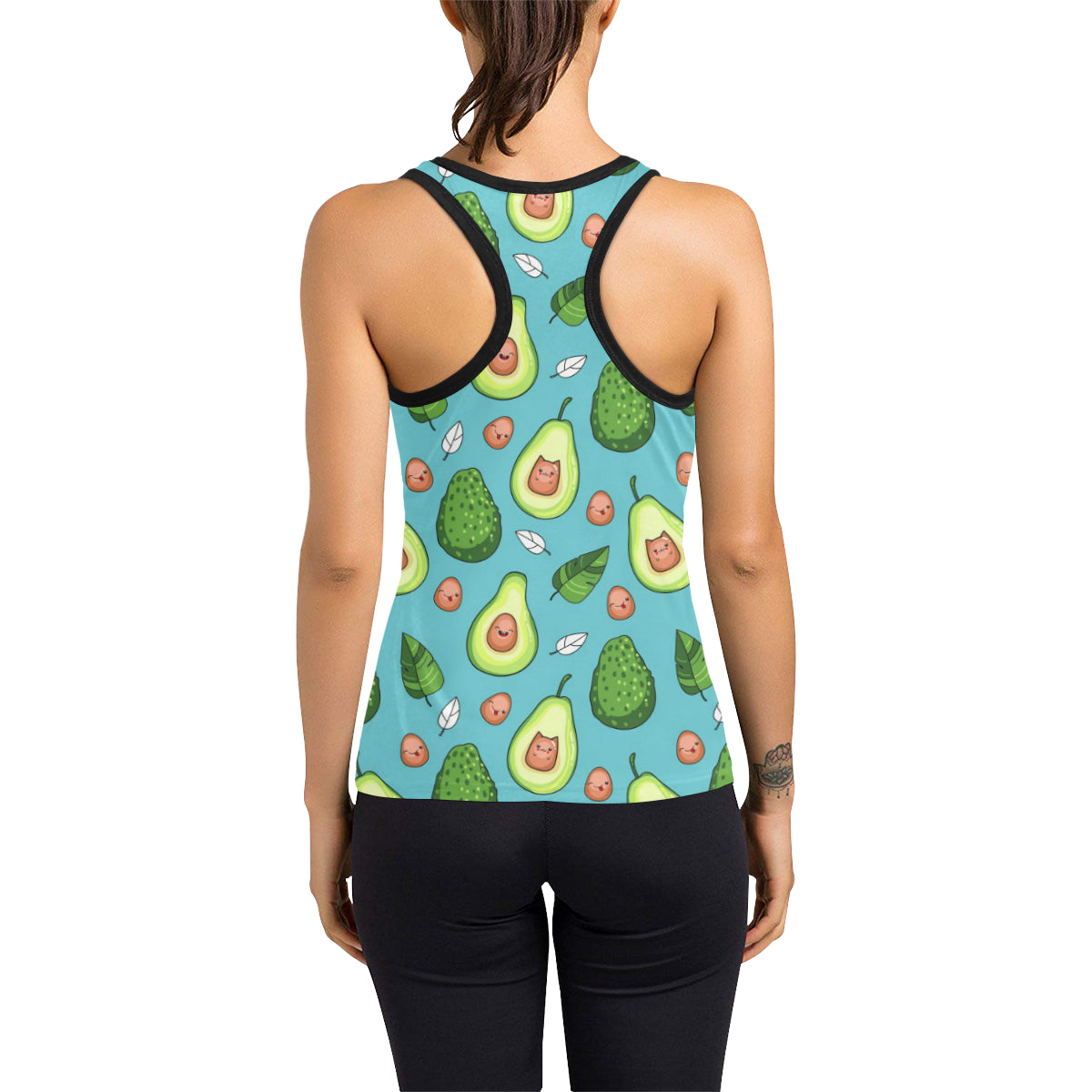 Avocado Pattern Print Design AC05 Women's Racerback Tank Top