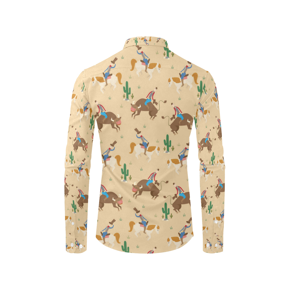 Rodeo Pattern Print Design A02 Men's Long Sleeve Shirt