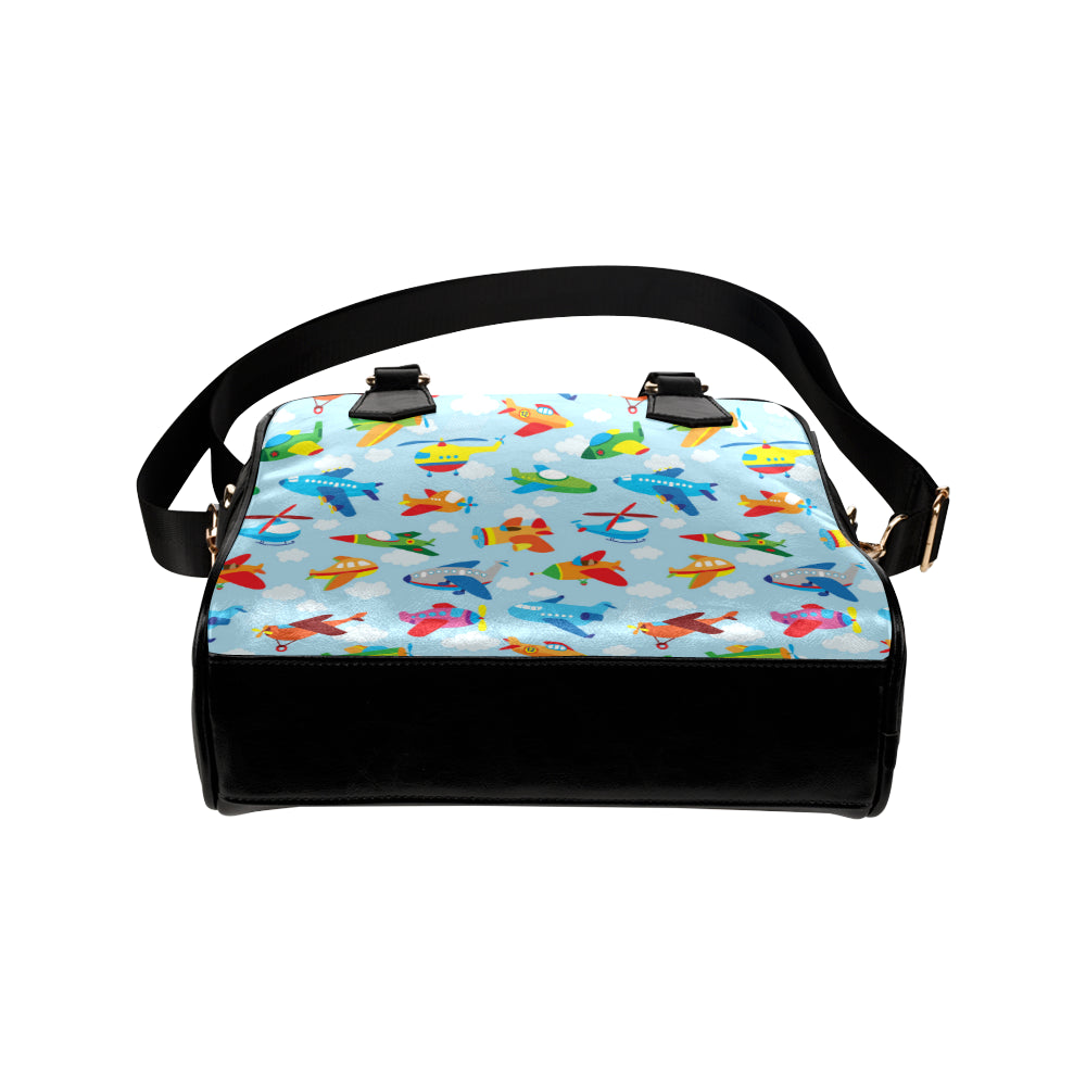 Airplane Colorful Pattern Print Design 01 Shoulder Handbag