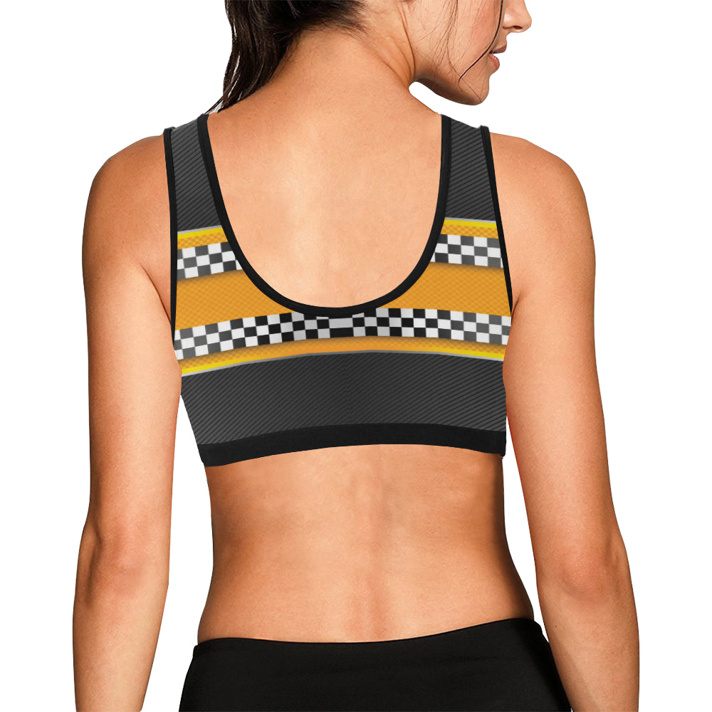 Checkered Pattern Print Design 01 Sports Bra