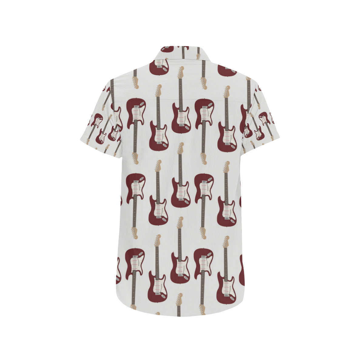 Bass Guitar Pattern Print Design 03 Men's Short Sleeve Button Up Shirt