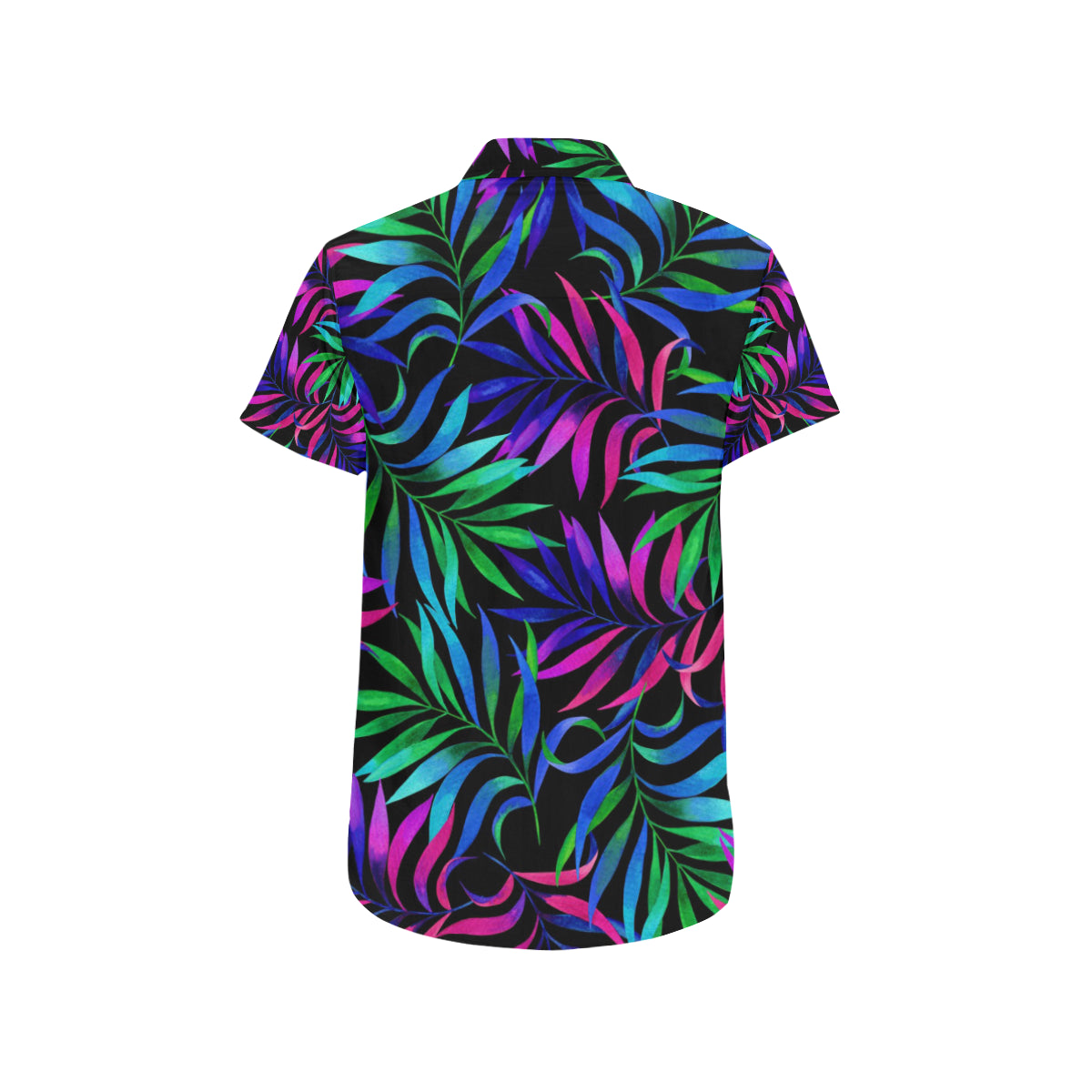 Tropical Flower Pattern Print Design TF010 Men's Short Sleeve Button Up Shirt