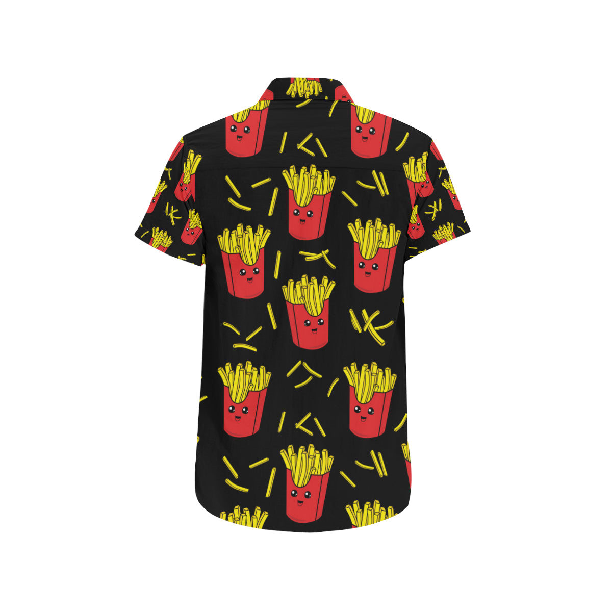 French Fried Pattern Print Design 03 Men's Short Sleeve Button Up Shirt