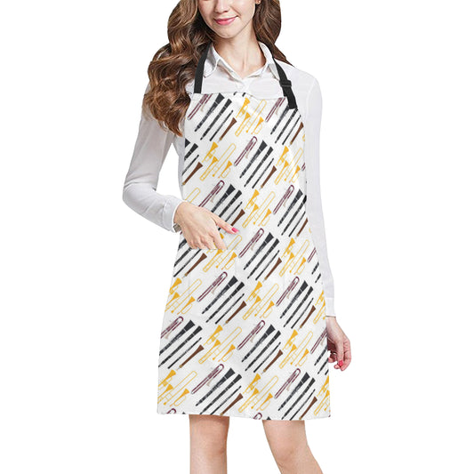 Clarinet Pattern Print Design 01 Apron with Pocket