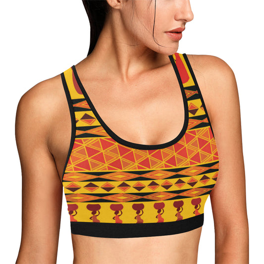 African Pattern Print Design 01 Sports Bra