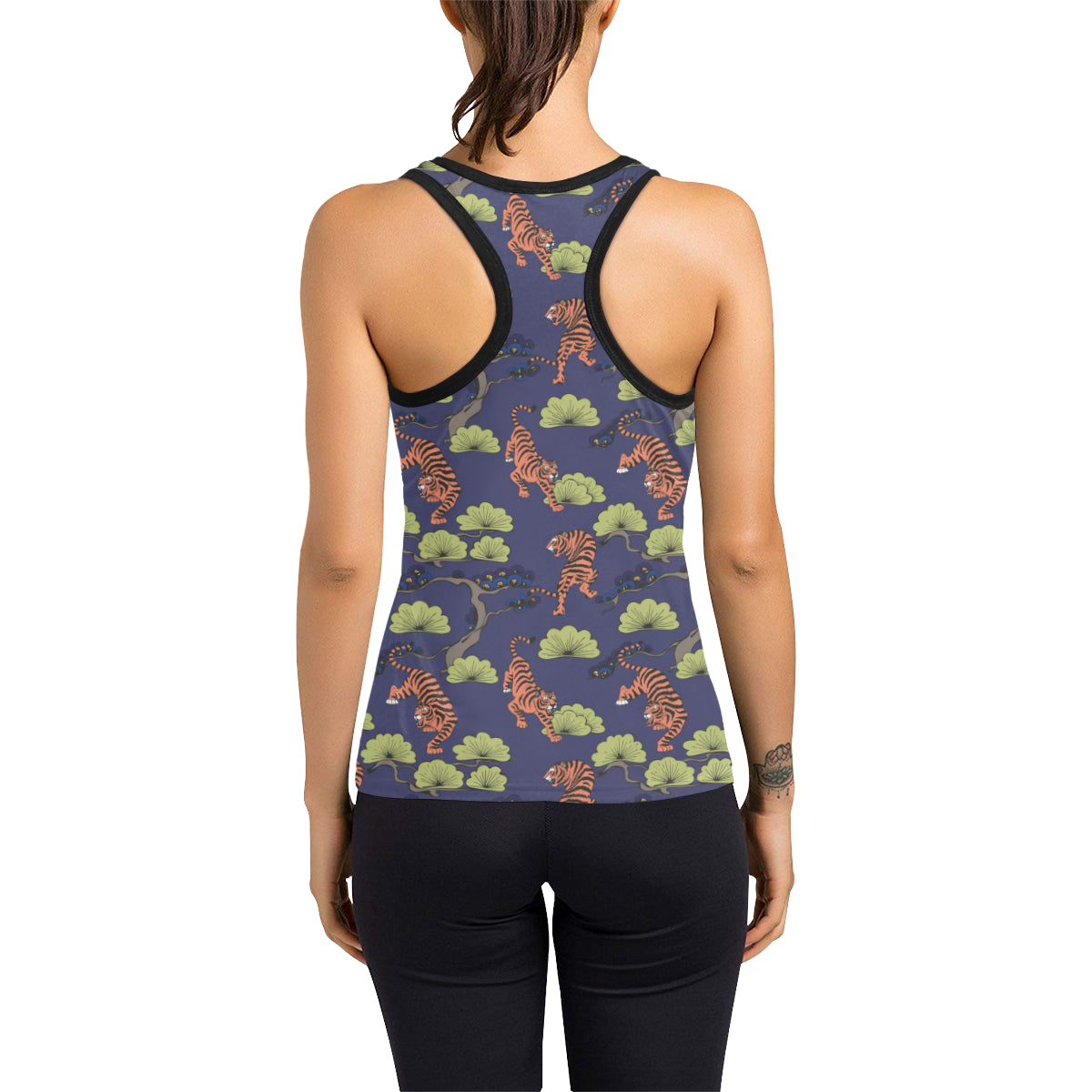 Tiger Pattern Japan Style Women's Racerback Tank Top