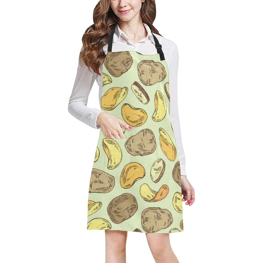 Potato Pattern Print Design A03 Apron with Pocket