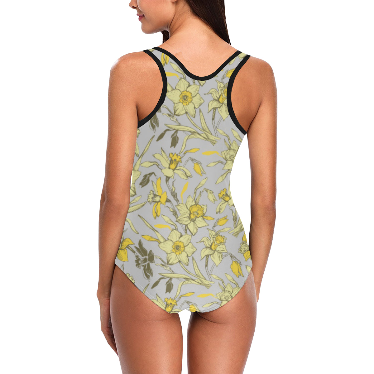 Daffodils Pattern Print Design DF05 Women Swimsuit