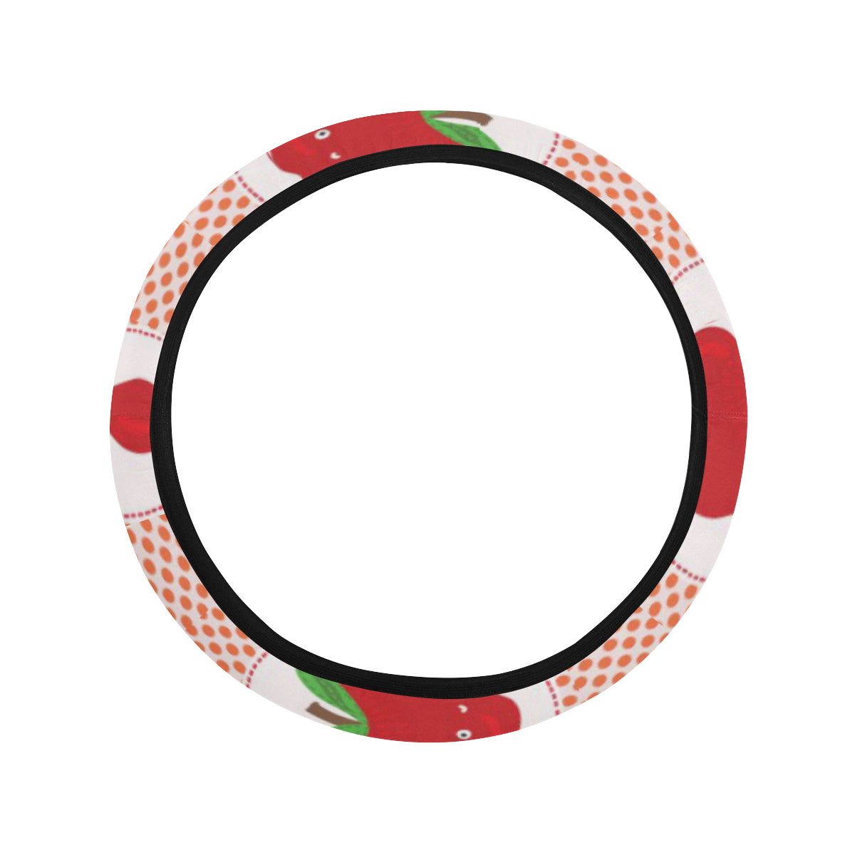 Apple Pattern Print Design AP08 Steering Wheel Cover with Elastic Edge