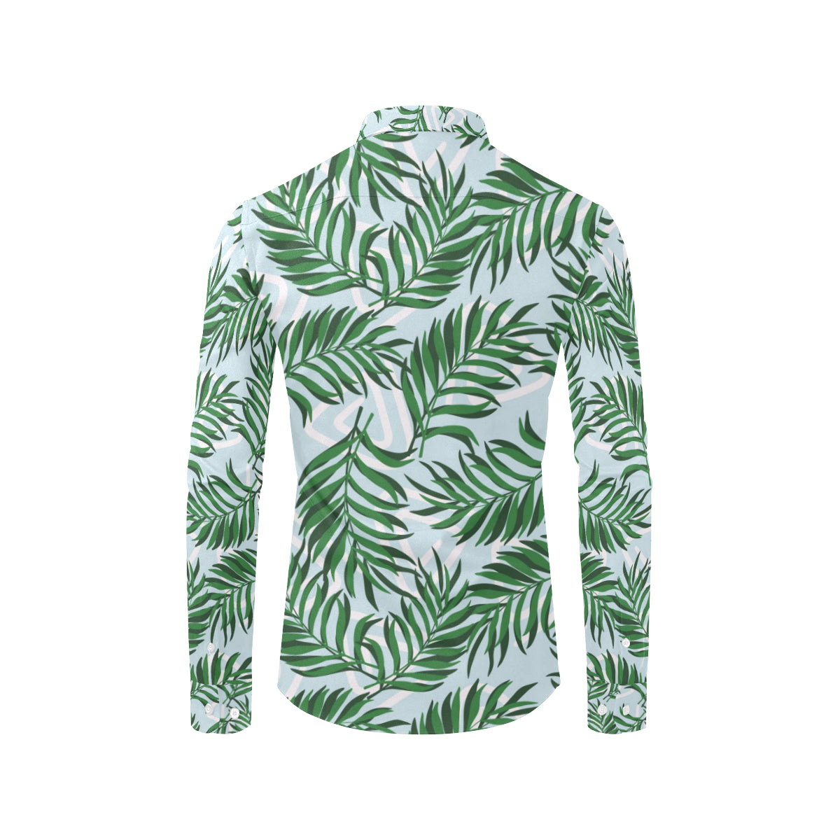 Palm Leaves Pattern Print Design PL06 Men's Long Sleeve Shirt
