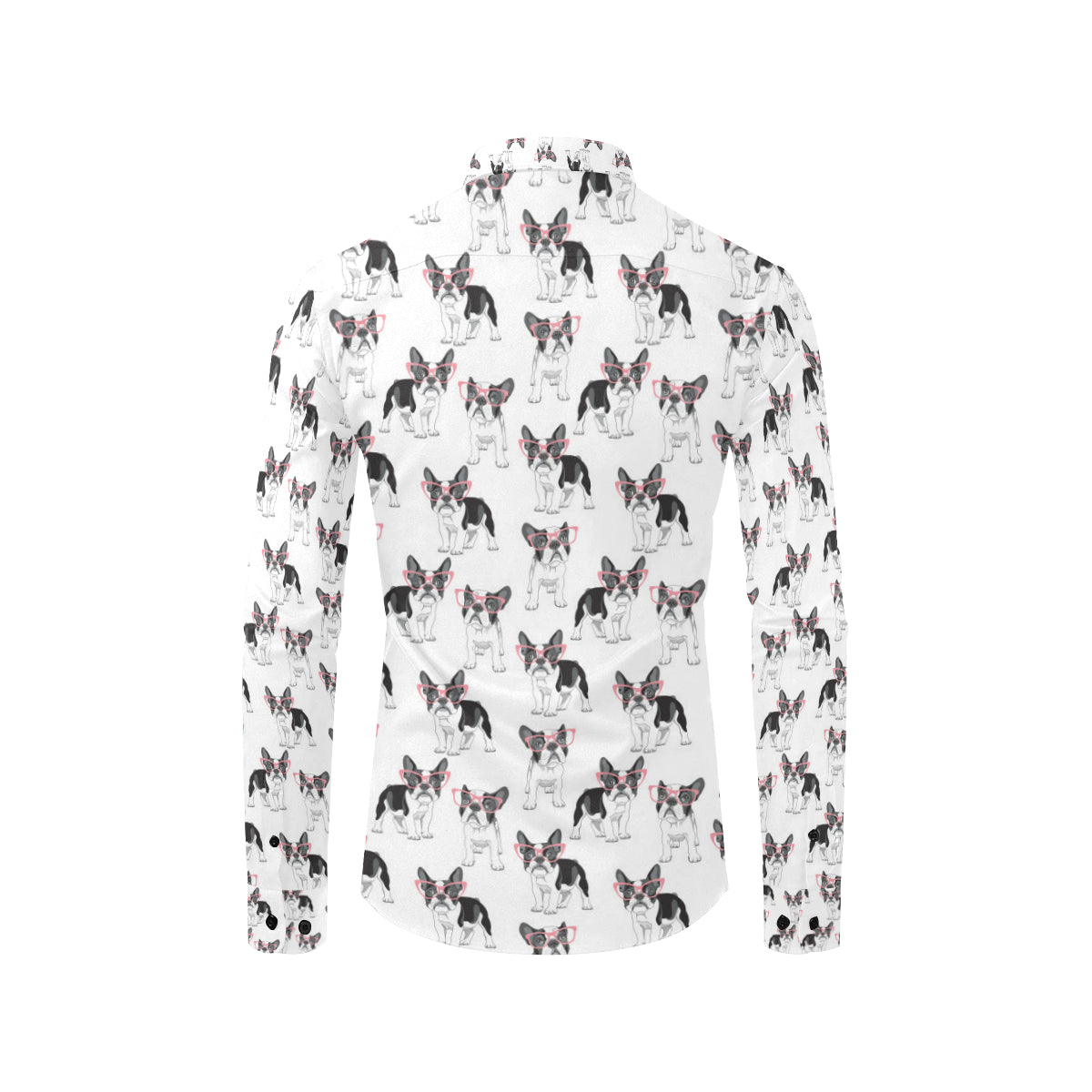 Boston Terrier Pattern Print Design 03 Men's Long Sleeve Shirt