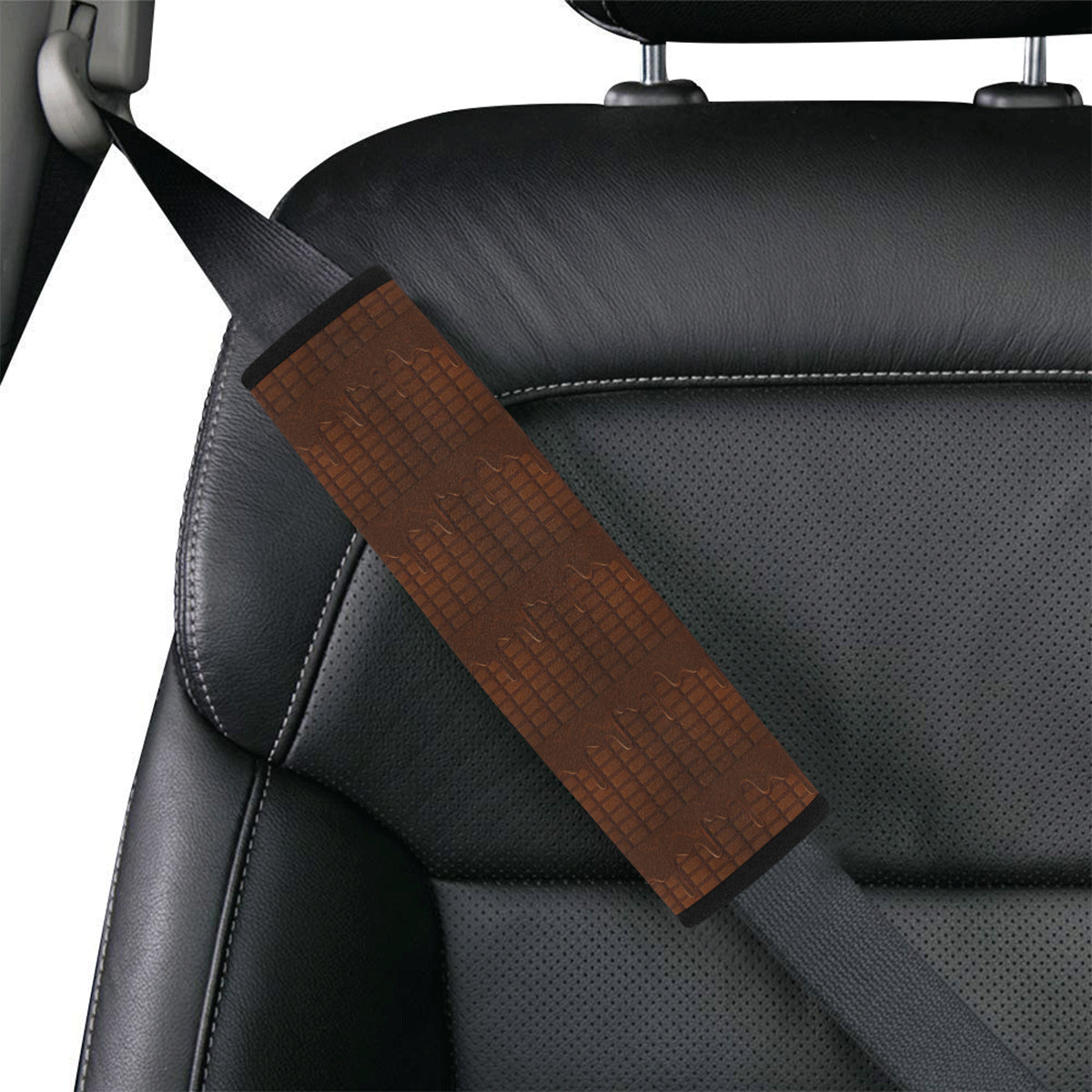Chocolate Pattern Print Design 01 Car Seat Belt Cover