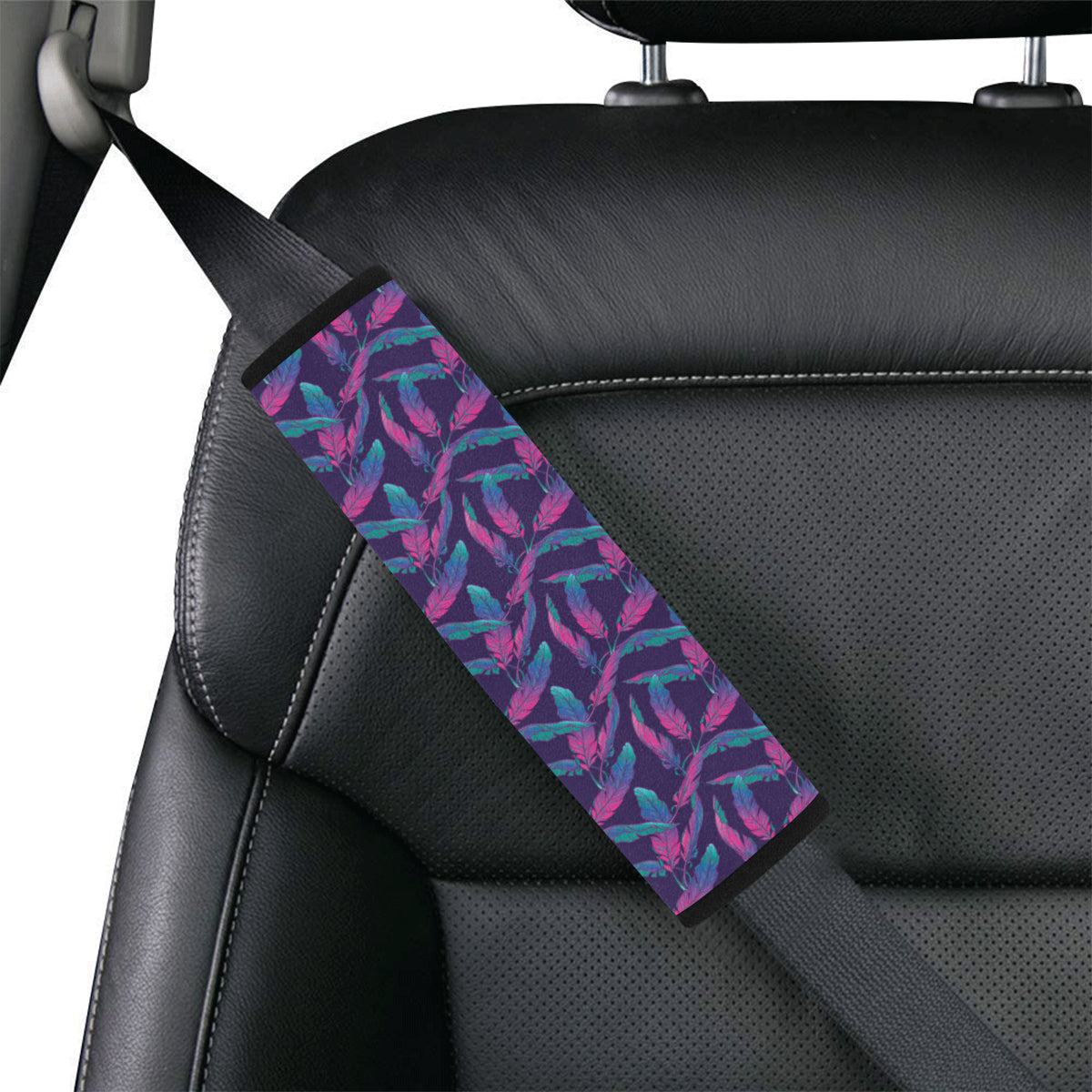 Banana Leaf Pattern Print Design 08 Car Seat Belt Cover