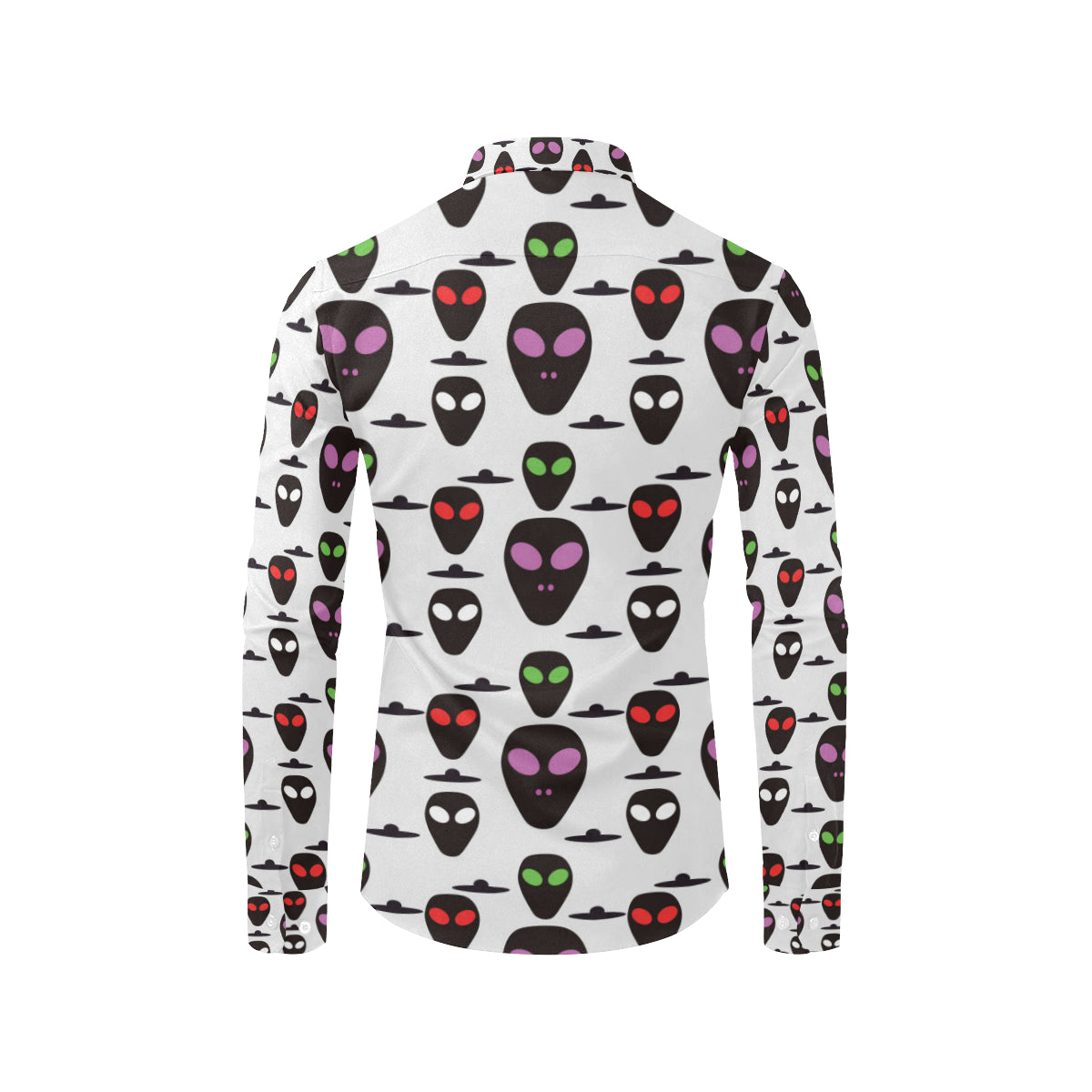 Alien Pattern Print Design 06 Men's Long Sleeve Shirt
