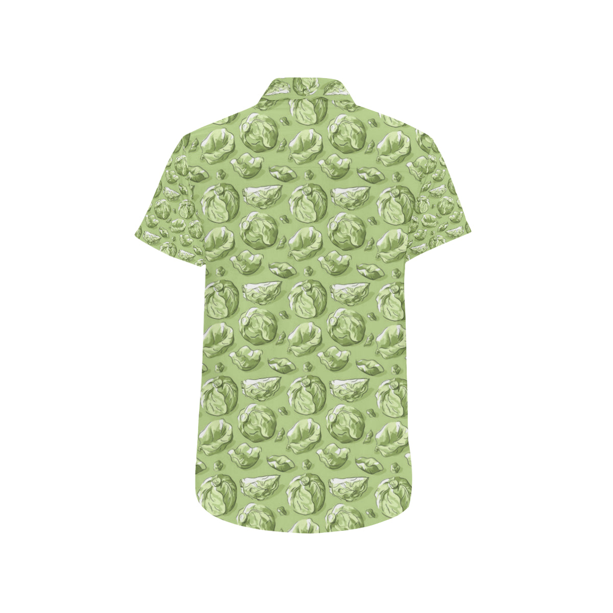 Brussels Sprouts Pattern Print Design 01 Men's Short Sleeve Button Up Shirt