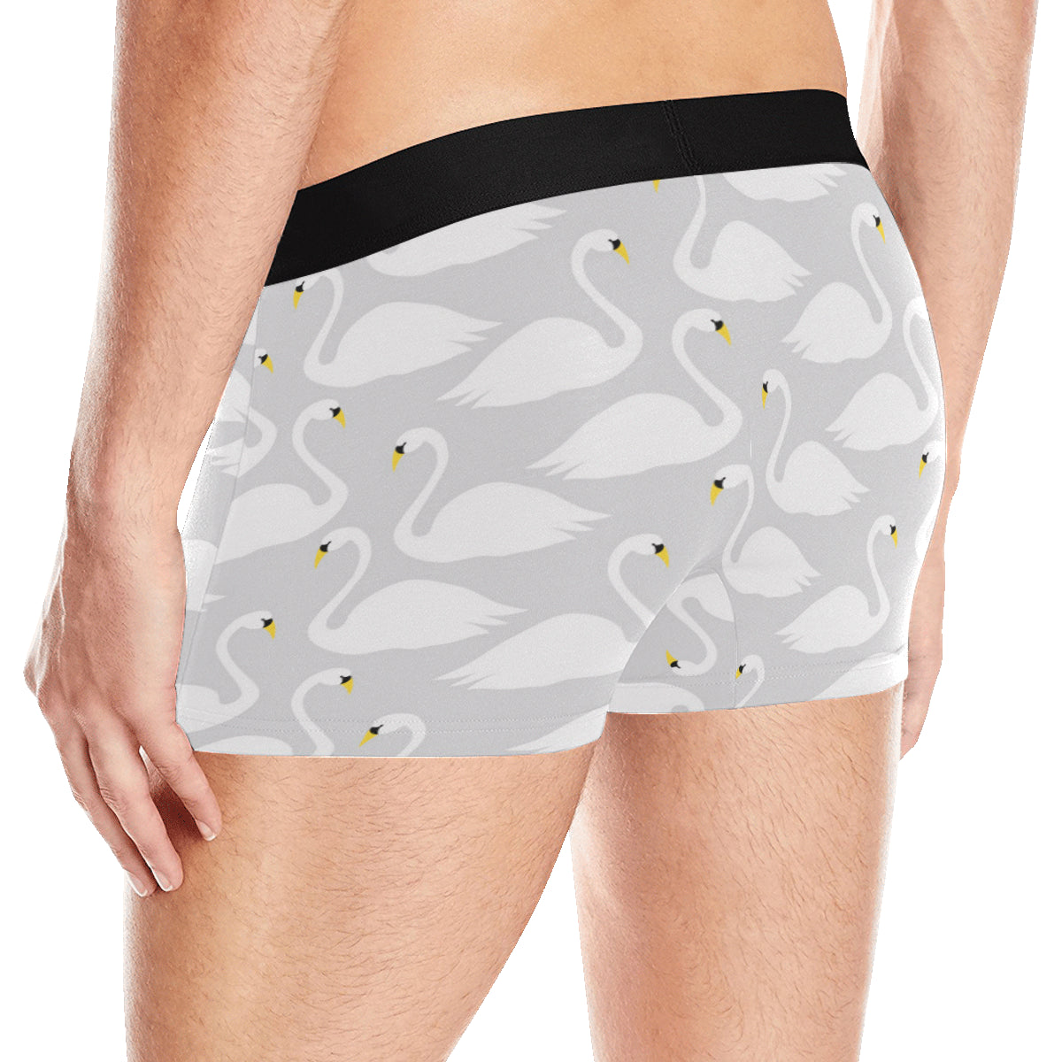 Swan Pattern Print Design 02 Men's Boxer Briefs