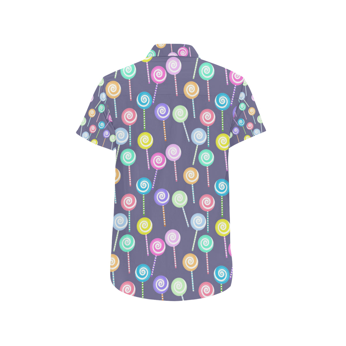 Lollipop Pattern Print Design LL03 Men's Short Sleeve Button Up Shirt