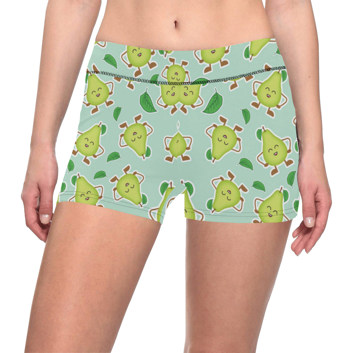 Avocado Pattern Print Design AC011 Yoga Shorts