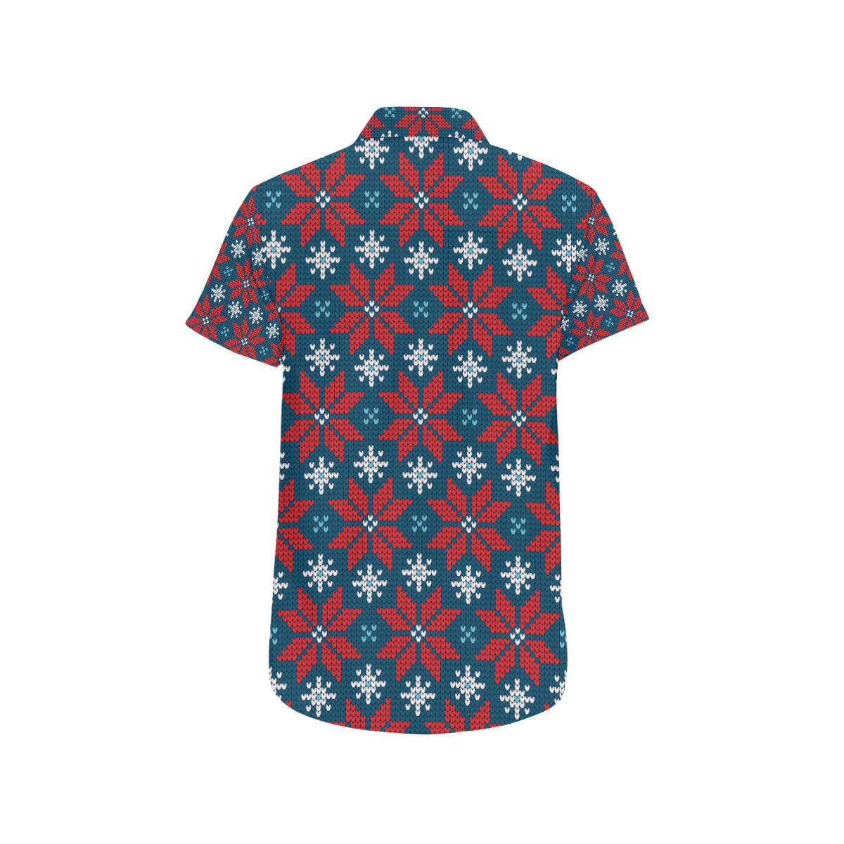 Poinsettia Pattern Print Design A02 Men's Short Sleeve Button Up Shirt