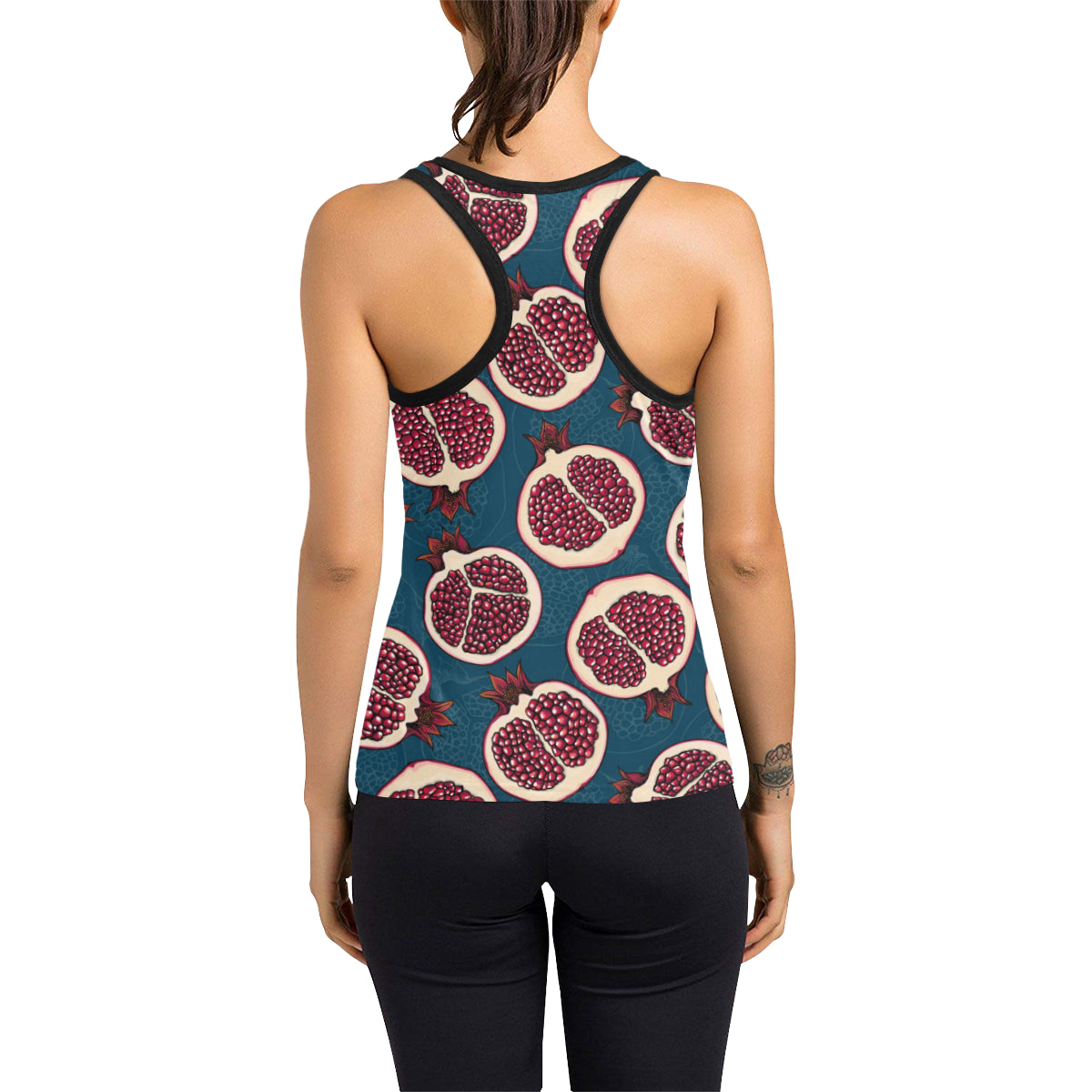 Pomegranate Pattern Print Design PG02 Women's Racerback Tank Top