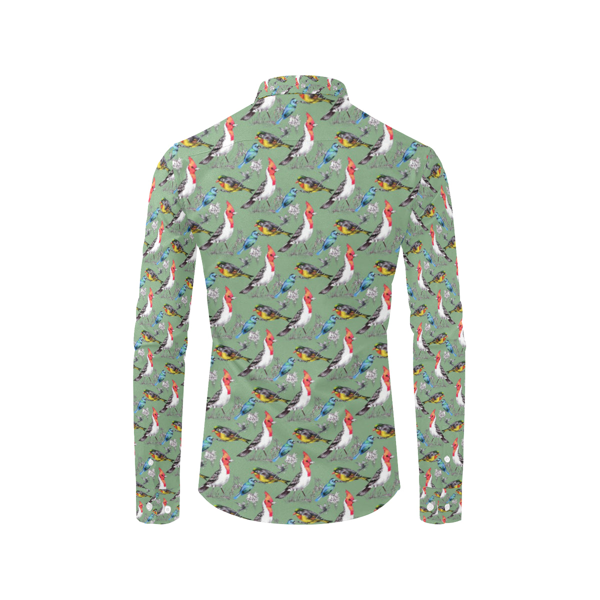 Birds Pattern Print Design 07 Men's Long Sleeve Shirt
