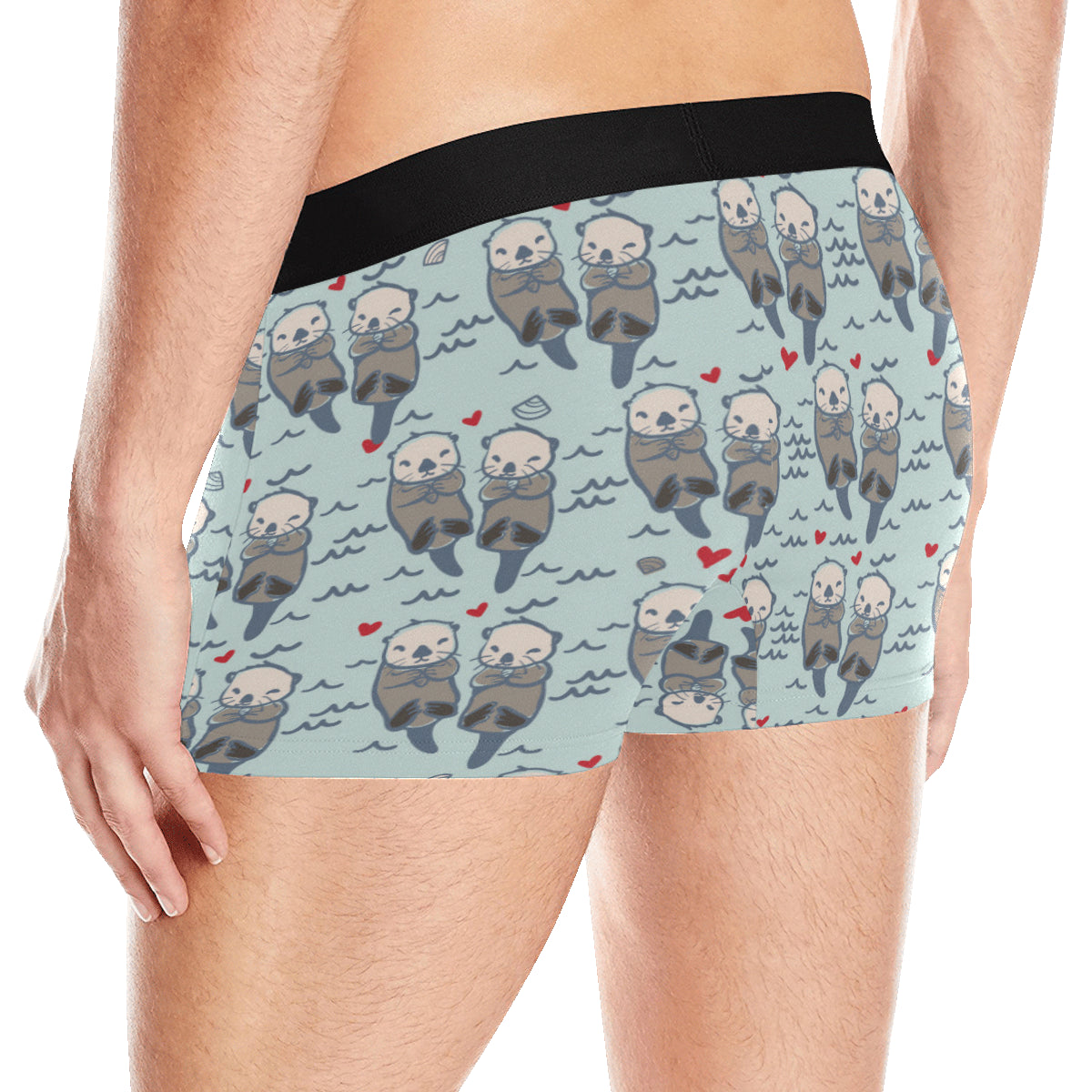 Sea Otter Pattern Print Design 03 Men's Boxer Briefs