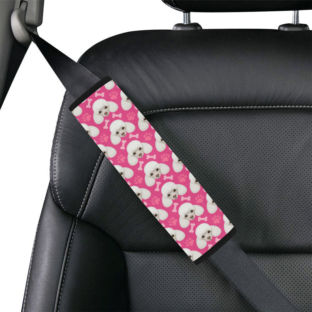 Poodle Pattern Print Design A04 Car Seat Belt Cover