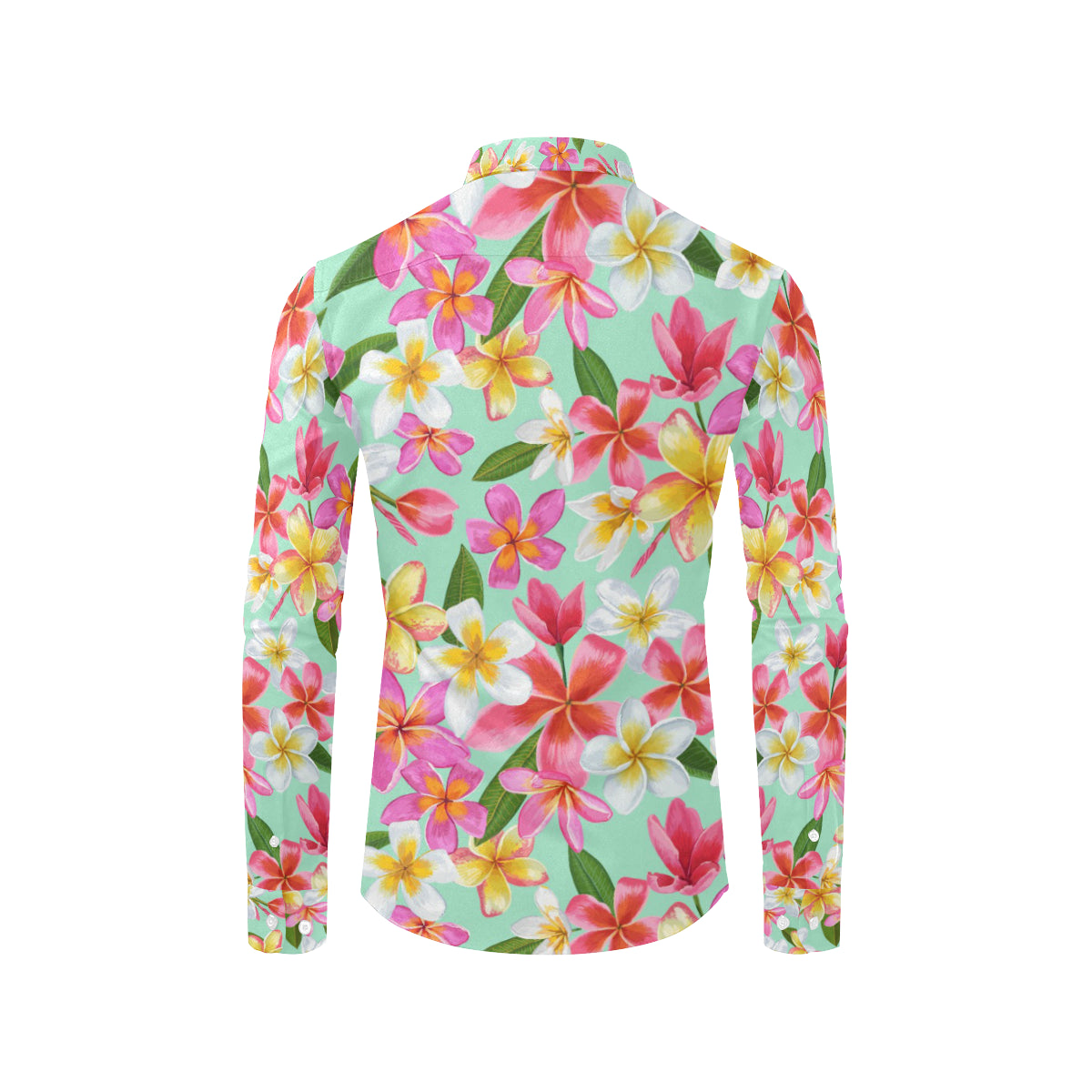 Plumeria Pattern Print Design PM014 Men's Long Sleeve Shirt