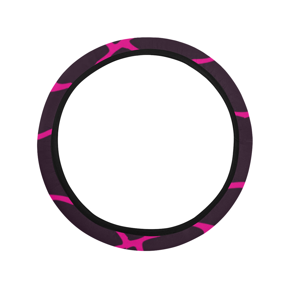 Giraffe Pink Background Texture Print Steering Wheel Cover with Elastic Edge