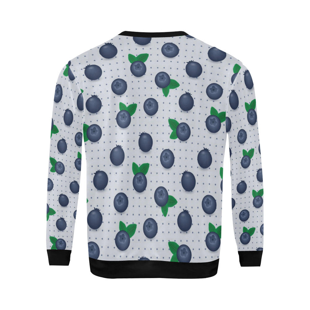 Blueberry Pattern Print Design BB02 Men Long Sleeve Sweatshirt