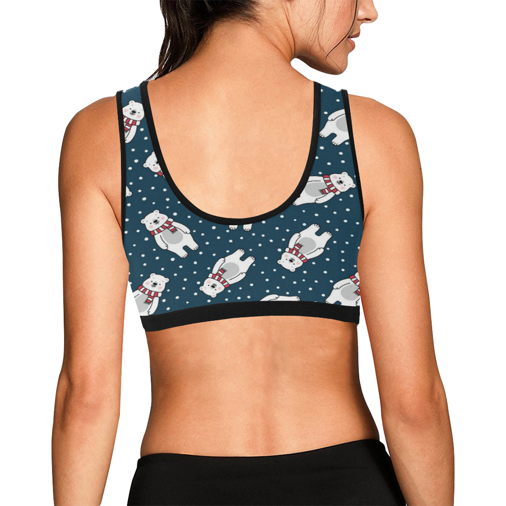 Polar Bear Pattern Print Design PB05 Sports Bra