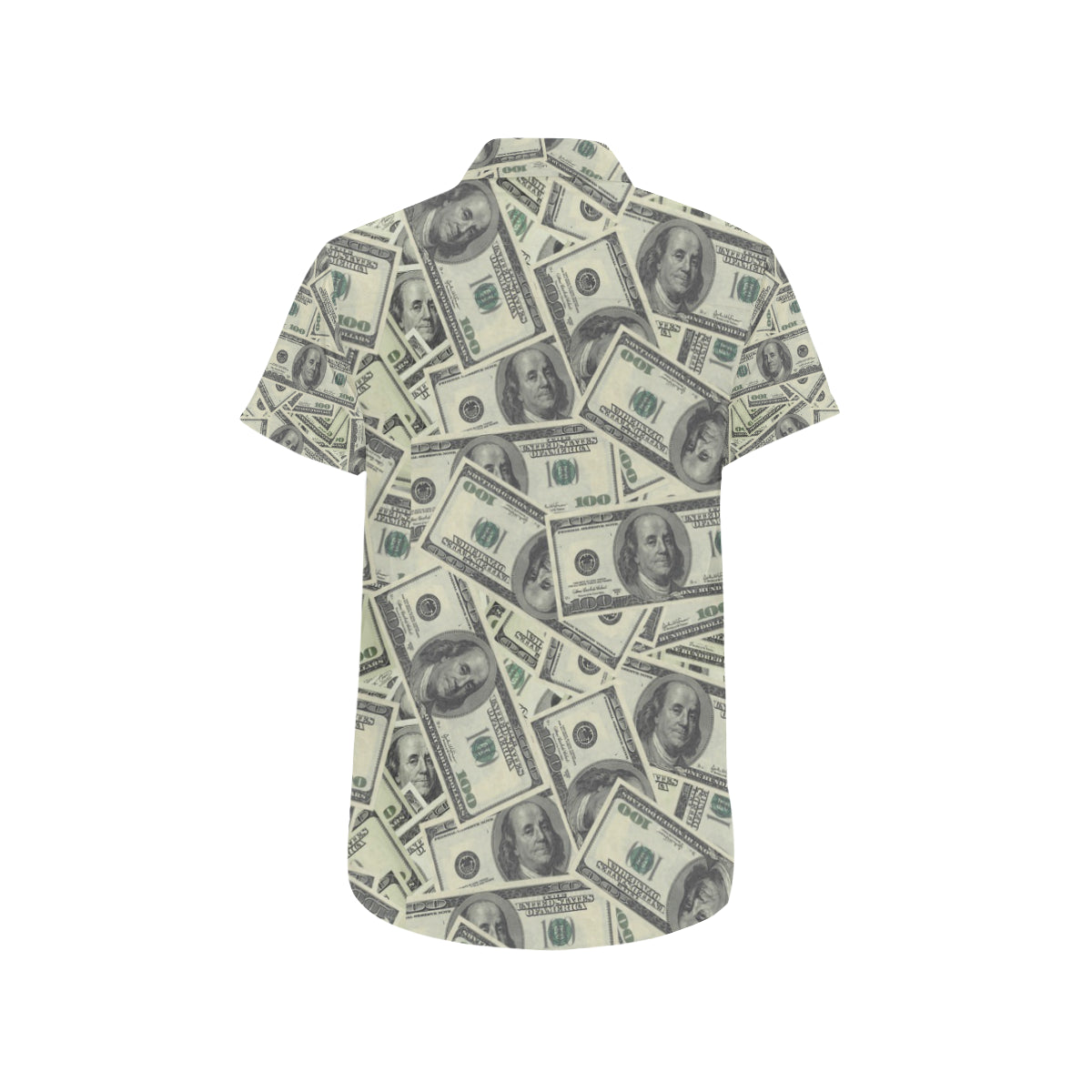 Dollar Pattern Print Design DO02 Men's Short Sleeve Button Up Shirt