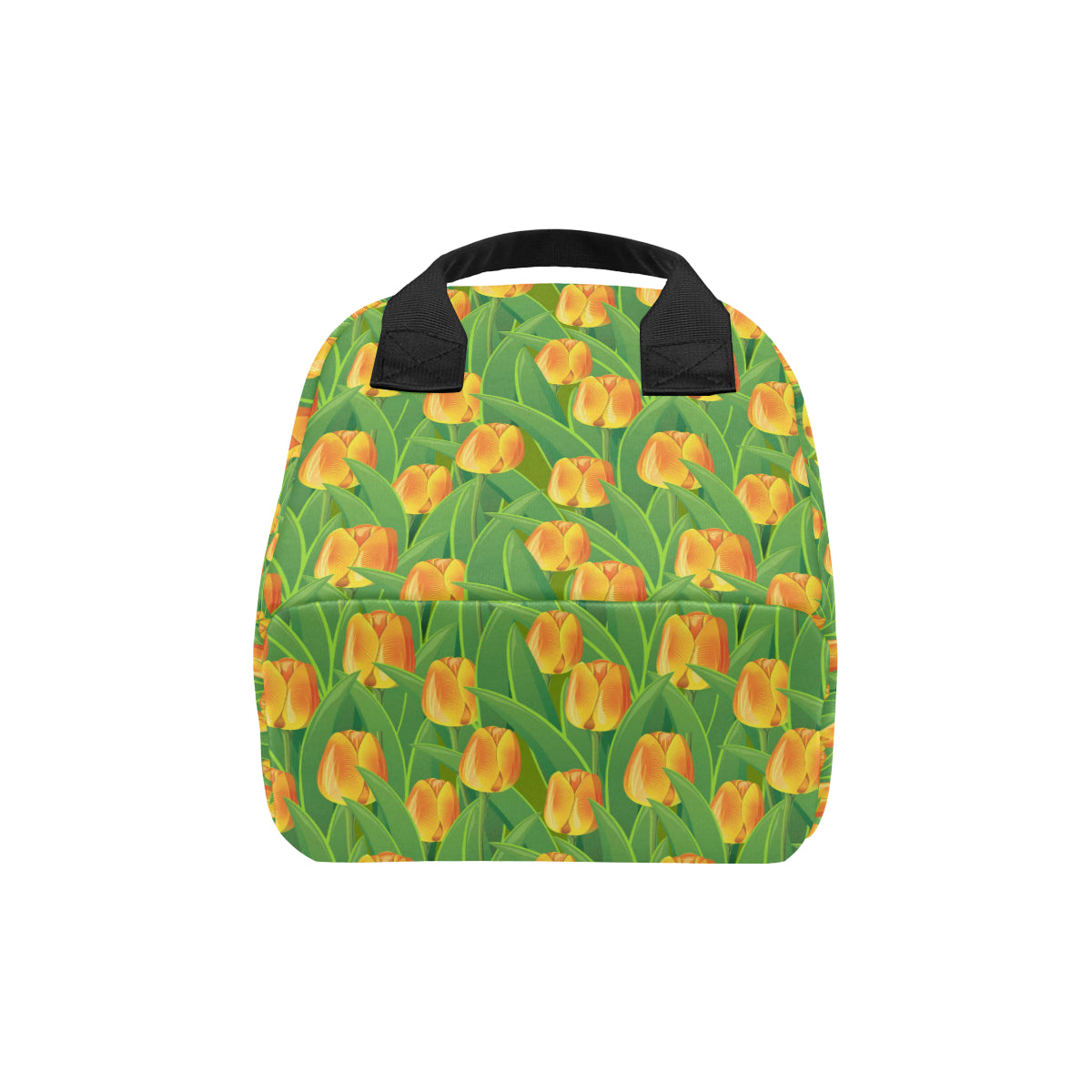 Tulip Orange Pattern Print Design TP07 Insulated Lunch Bag