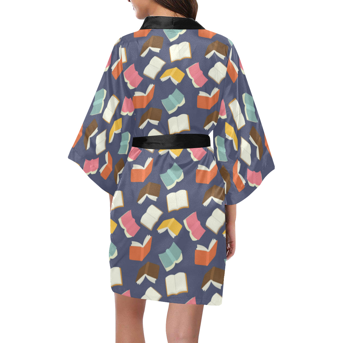 Book Pattern Print Design 01 Women's Short Kimono