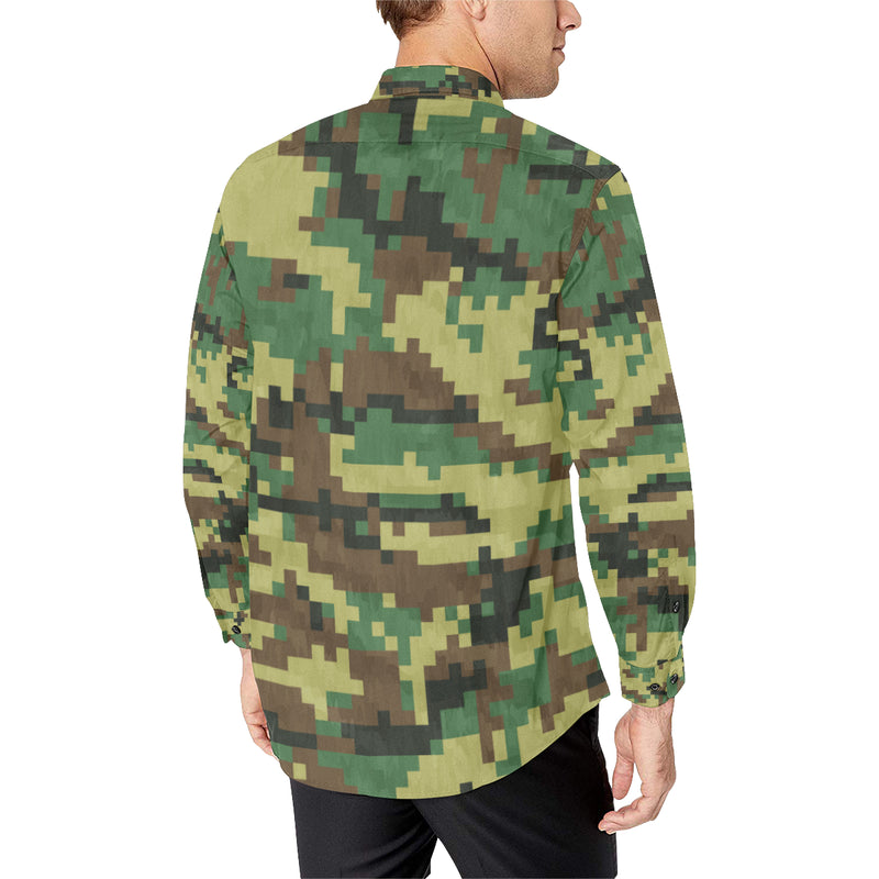 ACU Army Digital Pattern Print Design 02 Men's Long Sleeve Shirt