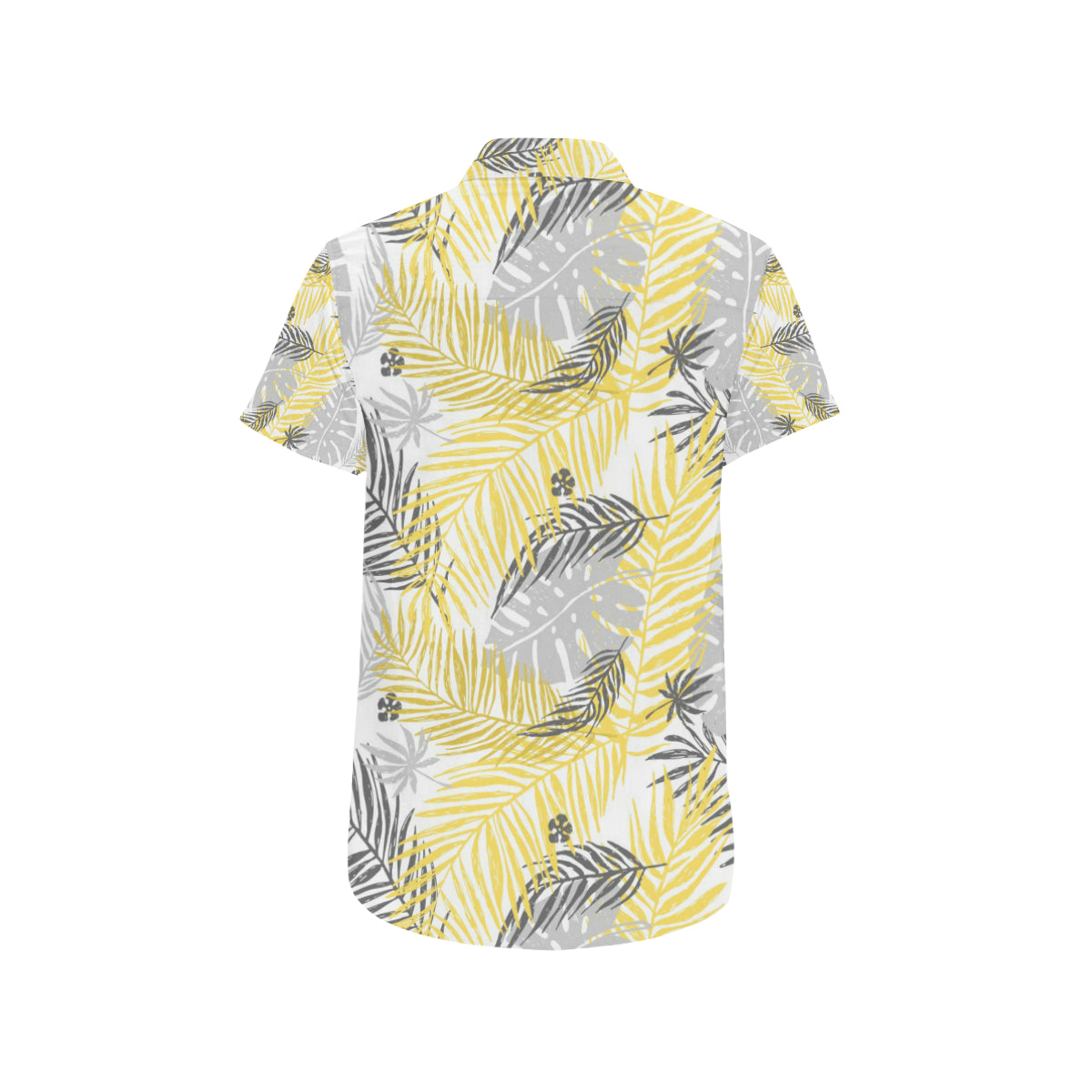 Palm Leaves Pattern Print Design PL012 Men's Short Sleeve Button Up Shirt