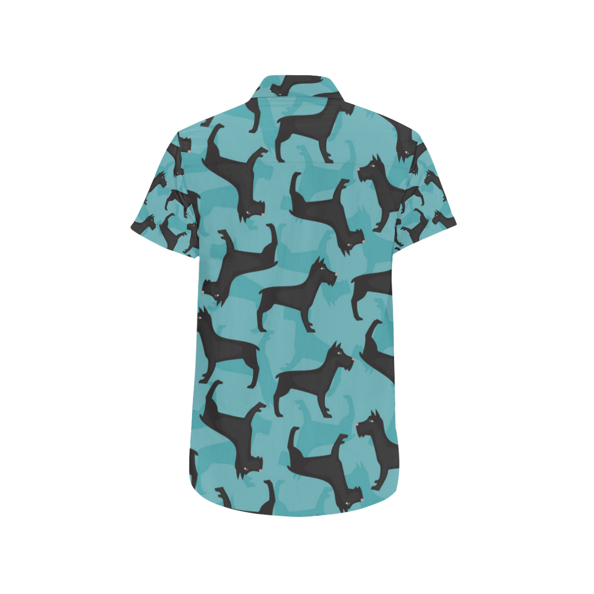 Schnauzers Pattern Print Design A01 Men's Short Sleeve Button Up Shirt