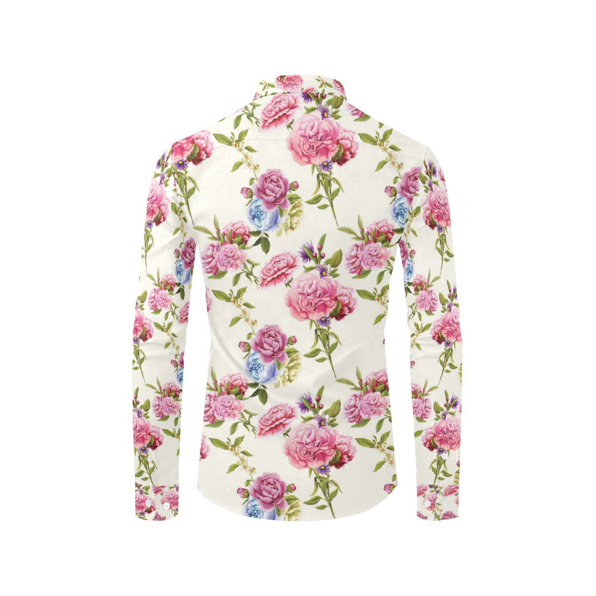 Carnations Pattern Print Design CN02 Men's Long Sleeve Shirt