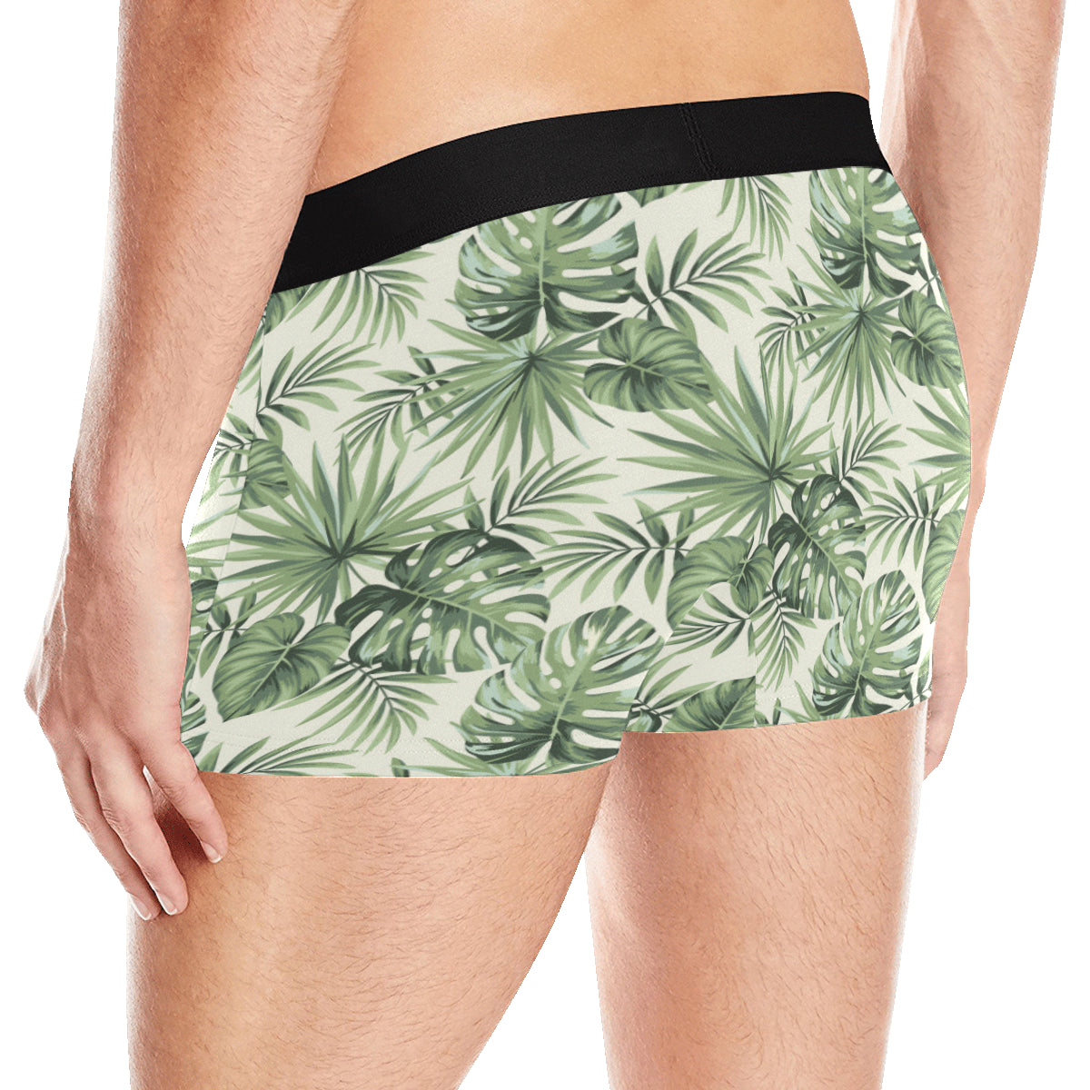 Palm Leaf Pattern Print Design A02 Men's Boxer Briefs