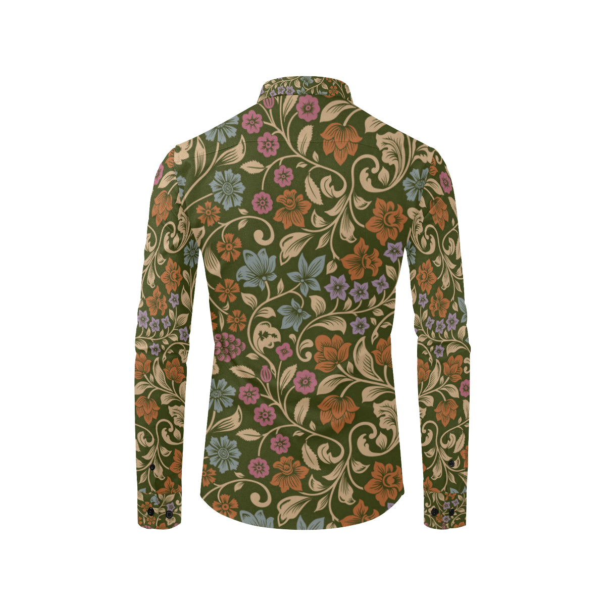 Floral Vintage Print Pattern Men's Long Sleeve Shirt