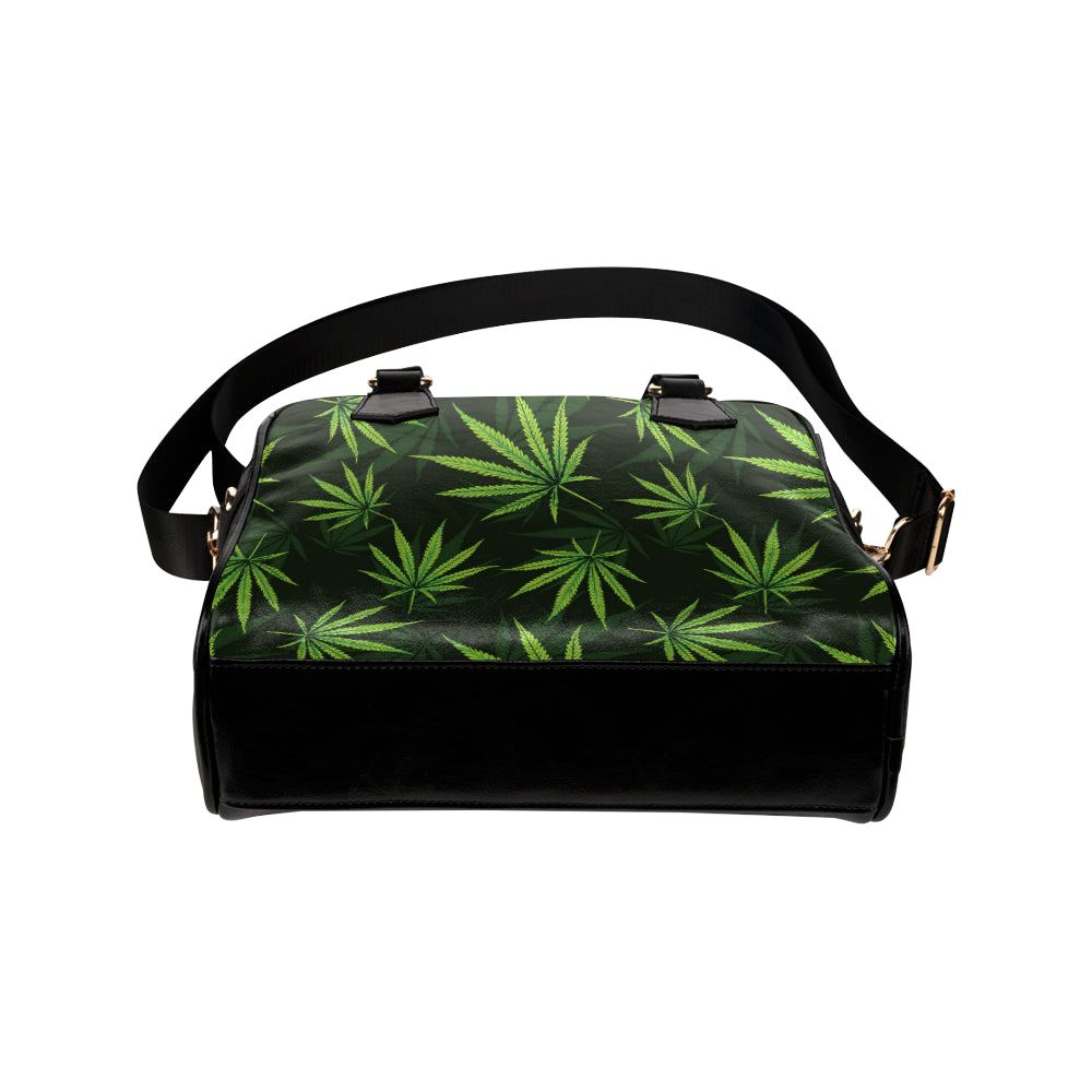 Pot Leaf Pattern Print Design A03 Shoulder Handbag