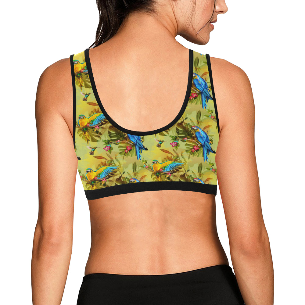 Parrot Pattern Print Design A02 Sports Bra