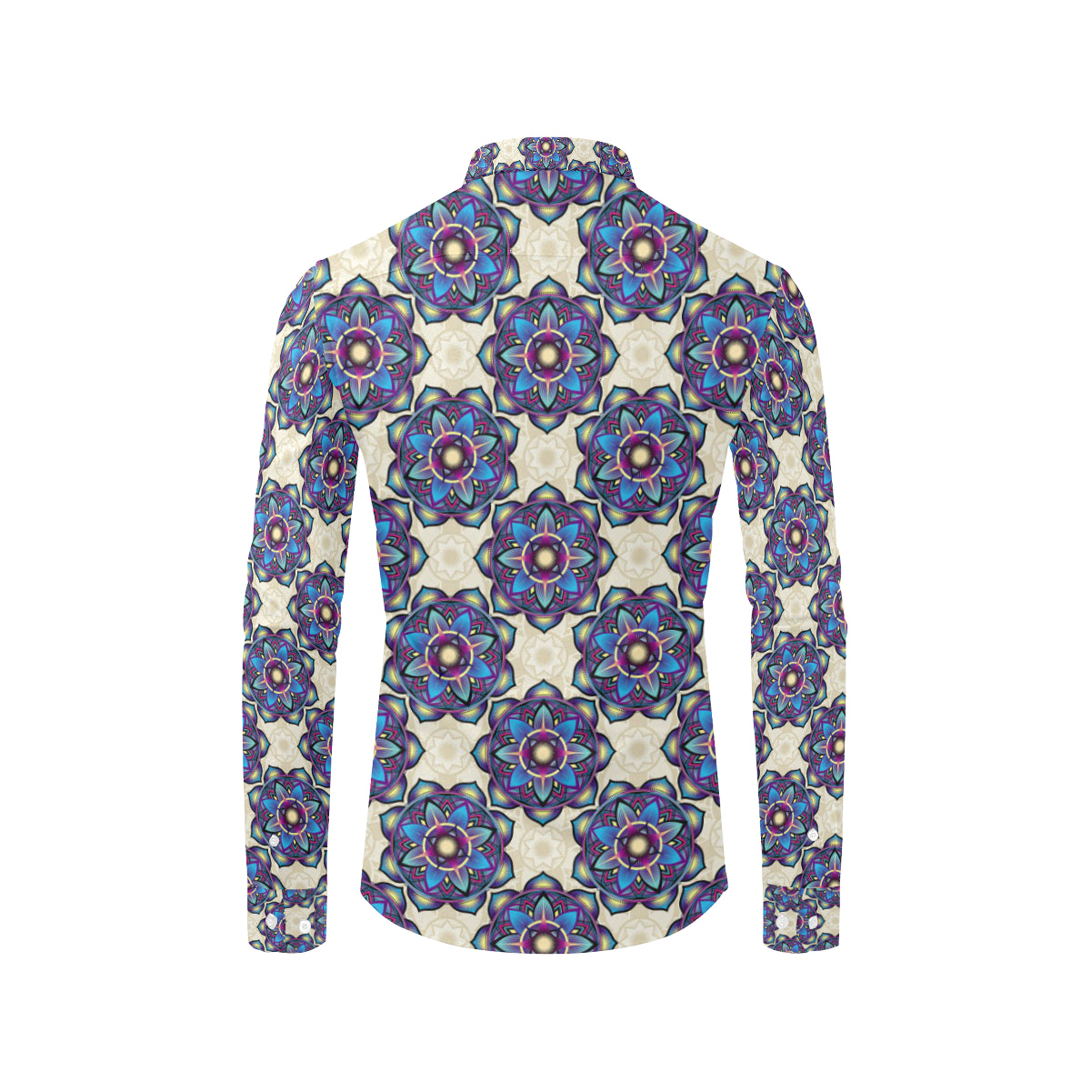 lotus Boho Pattern Print Design LO08 Men's Long Sleeve Shirt