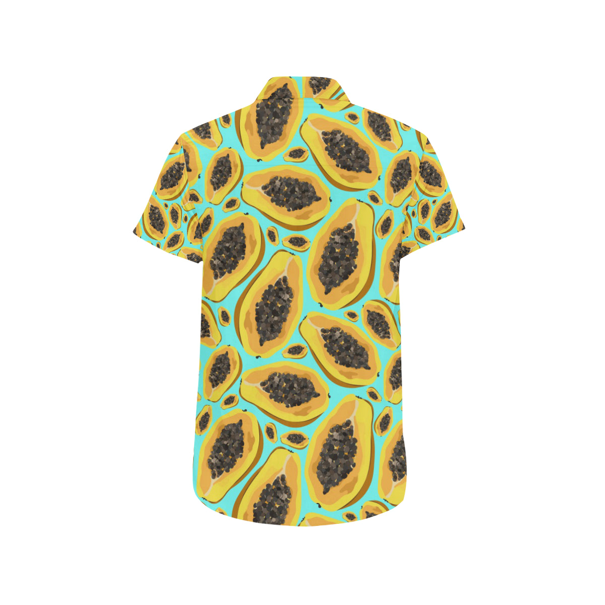 Papaya Pattern Print Design PP03 Men's Short Sleeve Button Up Shirt