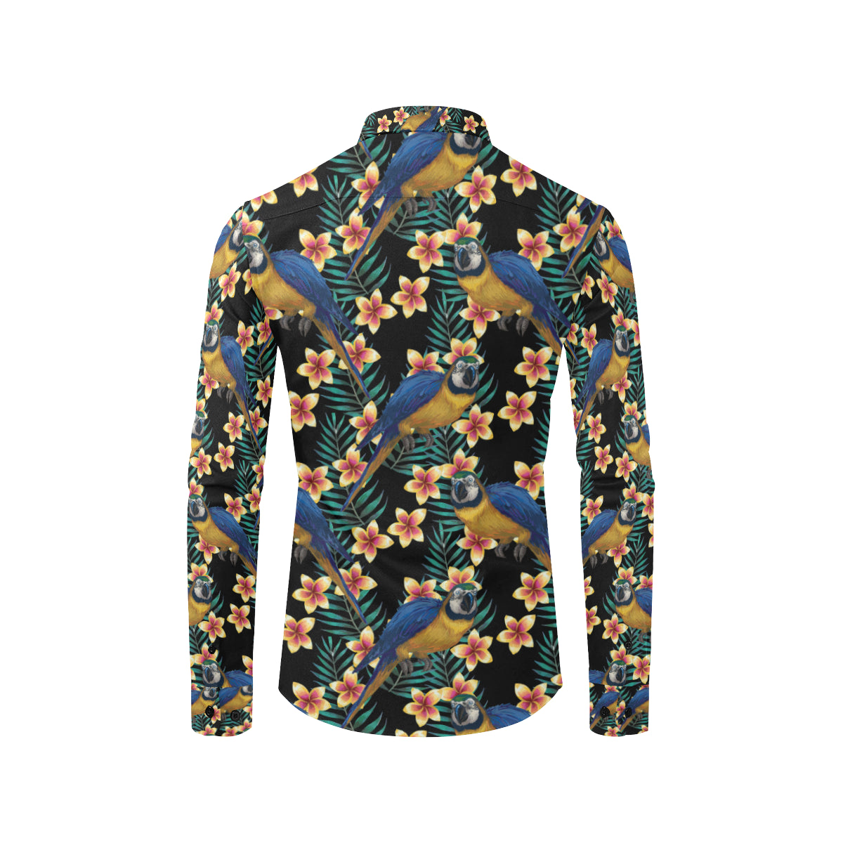 Macaw Pattern Print Design 01 Men's Long Sleeve Shirt