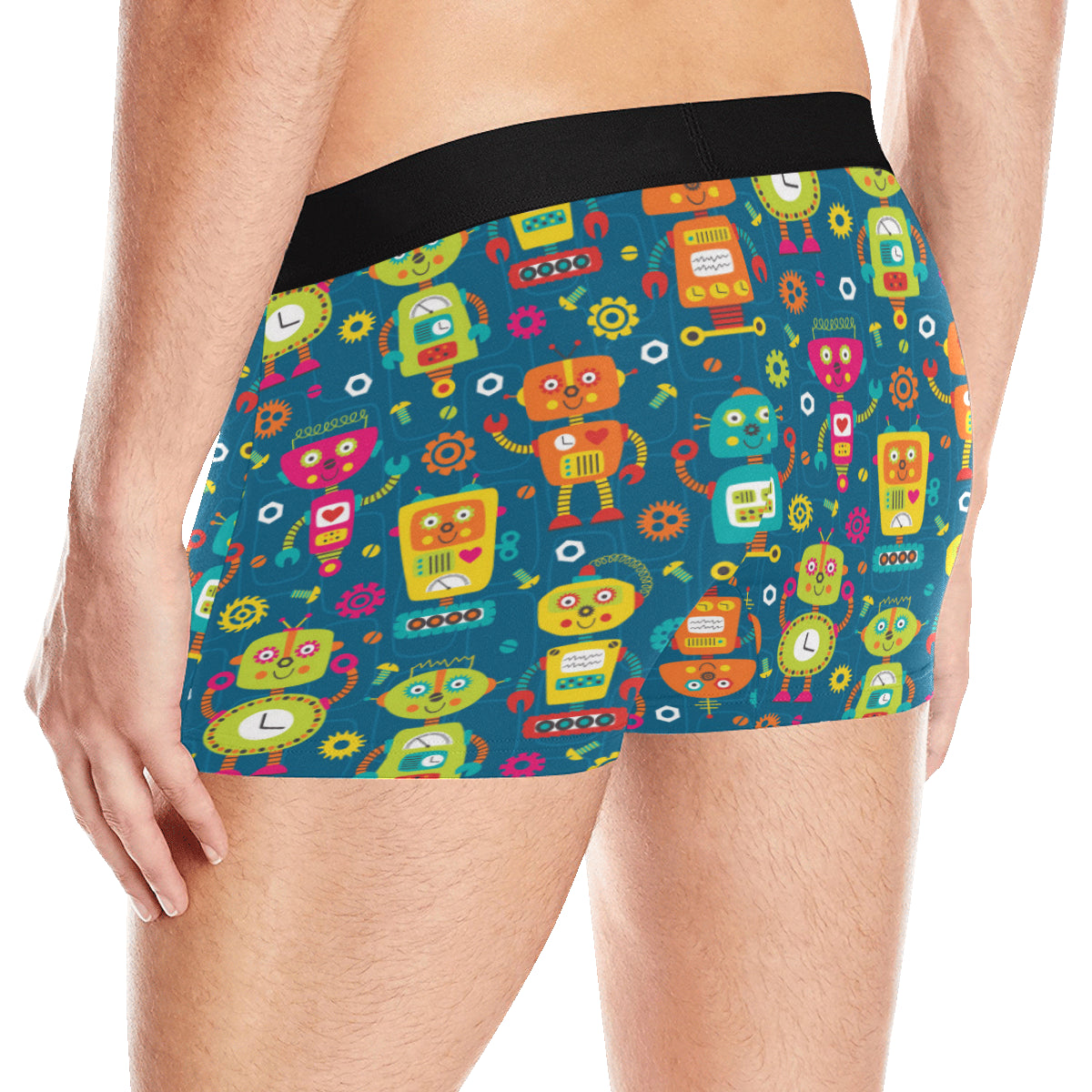 Robot Pattern Print Design A04 Men's Boxer Briefs